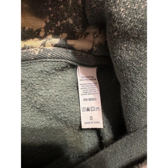 Wicked Tie Studio Unisex Alpine Green Small Reverse Tie Dye Bleached Embroidered - Picture 10 of 10